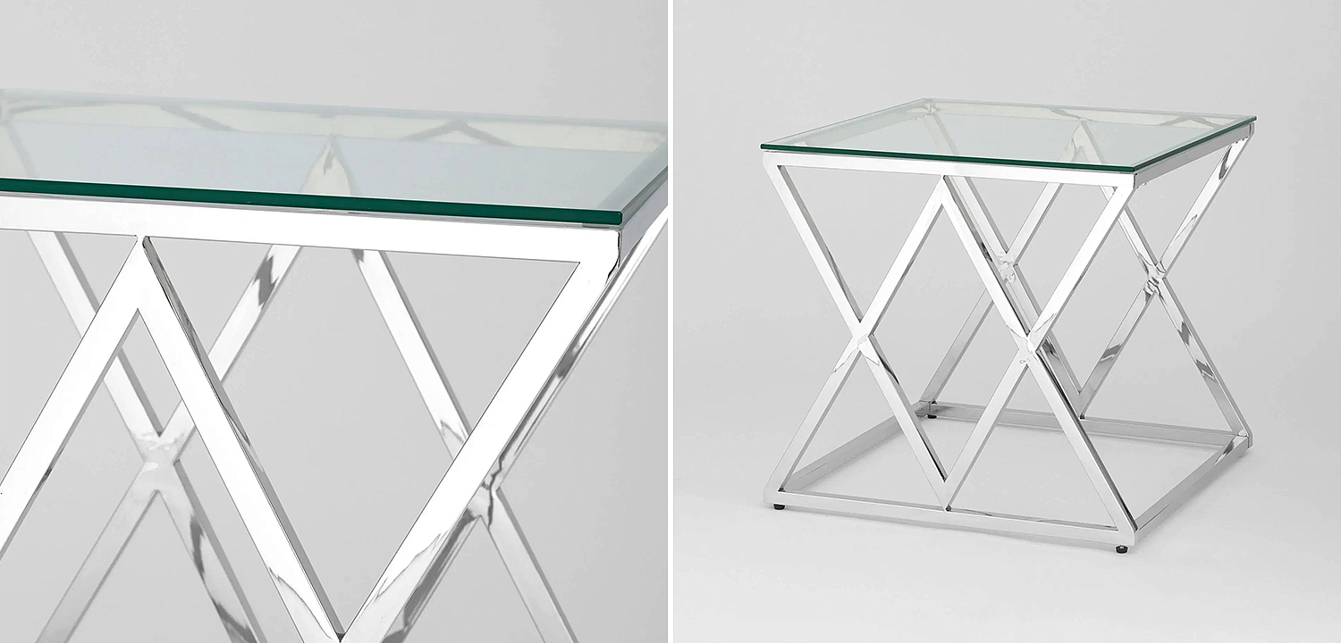 Стол приставной Geometry Rhombus Silver Стол приставной Geometry Rhombus Silver - Loft-Concept в Липецке