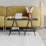 Стол журнальный с прямоугольной столешницей и полкой цвета антрацит ESSEL ANTHRACITE варинант исполнения - 1 | Loft Concept в Липецке