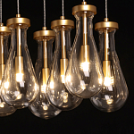 Люстра с 9-ю прозрачными стеклянными плафонами в форме капли Lucid Rain  варинант исполнения - 5 | Loft Concept в Липецке