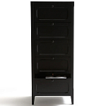 Комод узкий с 5-ю ящиками черный Silva Black Chest of Drawers варинант исполнения - 5 | Loft Concept в Липецке