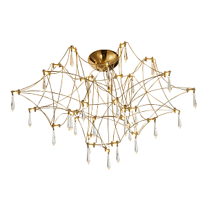 Потолочный светильник с тонкой металлической конструкцией цвета золото Quasar