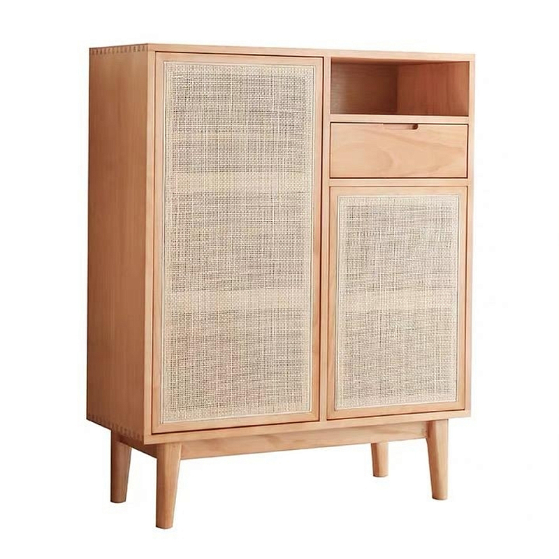 Комод с плетеными дверками и открытой нишей с ящиком Dora Sideboard Бежевый Комод с плетеными дверками и открытой нишей с ящиком Dora Sideboard Бежевый в Липецке | Loft Concept