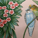 Обои ручная роспись Amazonia Florence Pink dyed silk варинант исполнения - 6 | Loft Concept в Липецке