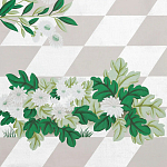 Обои ручная роспись Tiled Meadow Original colourway on Lilac Hint slub silk варинант исполнения - 1 | Loft Concept в Липецке