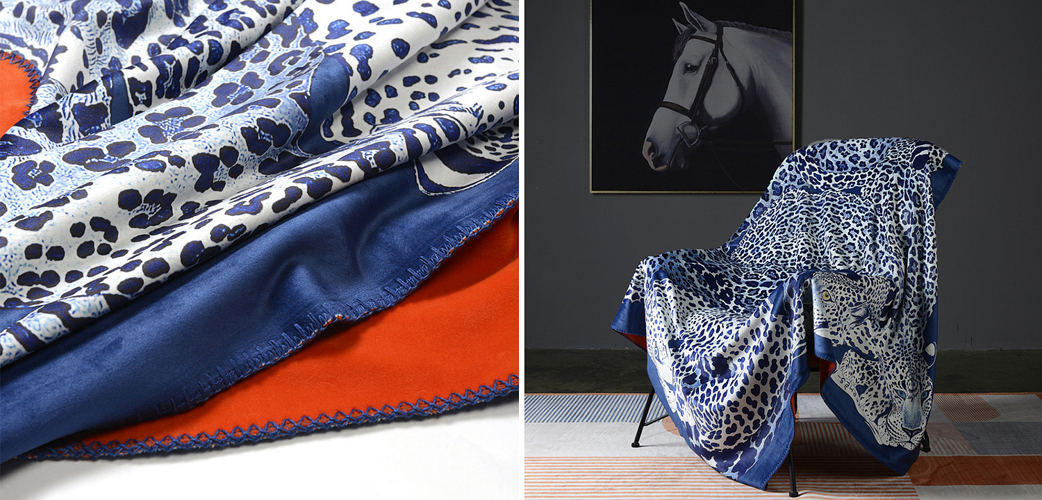 Плед Hermes Leopards Blue Плед Hermes Leopards Blue - Loft-Concept в Липецке