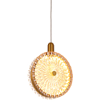 Подвесной светильник с плафоном из рельефного стекла Peony Glass Bronze  варинант исполнения - 1 | Loft Concept в Липецке