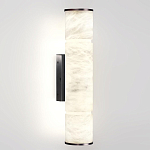 Бра с цилиндрическим плафоном из белого алебастра на прямоугольном основании Темная Латунь Cryptocrystalline Stone варинант исполнения - 1 | Loft Concept в Липецке