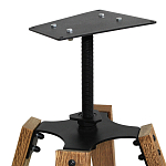 Барный стул со спинкой и металлической подставкой на 4-х деревянных ножках Бежевый Велюр Vendramin Chair варинант исполнения - 7 | Loft Concept в Липецке