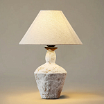 Настольная лампа с керамическим фактурным основанием и тканевым абажуром Eastern Tale варинант исполнения - 2 | Loft Concept в Липецке