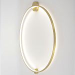 Бра светодиодное круглой формы с рамкой цвета латунь Ring Horizontal варинант исполнения - 3 | Loft Concept в Липецке