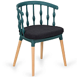 Пластиковый стул на ножках из массива бука Ferret Spiral Green варинант исполнения - 7 | Loft Concept в Липецке