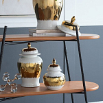 Ваза белая с крышкой и золотистыми фрагментами Chinoiserie Ceramics варинант исполнения - 2 | Loft Concept в Липецке
