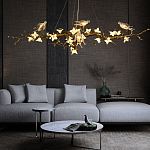 Люстра в виде золотой ветки с цветами и птичками Marvelous Garden варинант исполнения - 3 | Loft Concept в Липецке