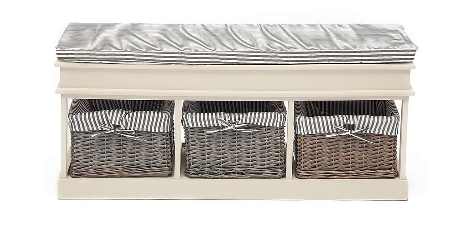Тумба для обуви Provence Butter White 3 Boxes Тумба для обуви Provence Butter White 3 Boxes - Loft-Concept в Липецке
