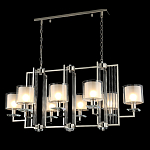 Люстра прямоугольной формы с 8-ю цилиндрическими плафонами из стекла Laurent варинант исполнения - 7 | Loft Concept в Липецке