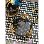 Блюдо черного цвета из фрафора на бронзовых ножках в виде стрекоз Eden Garden варинант исполнения - 4 | Loft Concept в Липецке