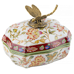 Фарфоровая шкатулка с бронзовой стрекозой Eden Garden варинант исполнения - 1 | Loft Concept в Липецке