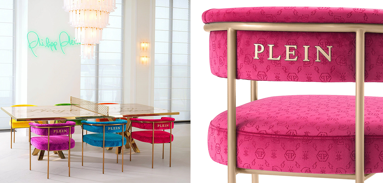 Стул Philipp Plein Dining Chair Monogram Розовый Стул Philipp Plein Dining Chair Monogram Розовый - Loft-Concept в Липецке