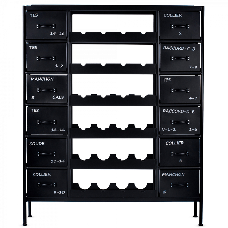 Винный стеллаж RADAGAST IRON WINE CHEST BLACK Черный Красный Оранжевый Желтый Белый Серый Синий Зеленый Голубой Бирюзовый Винный стеллаж RADAGAST IRON WINE CHEST BLACK Черный Красный Оранжевый Желтый Белый Серый Синий Зеленый Голубой Бирюзовый в Липецке | Loft Concept