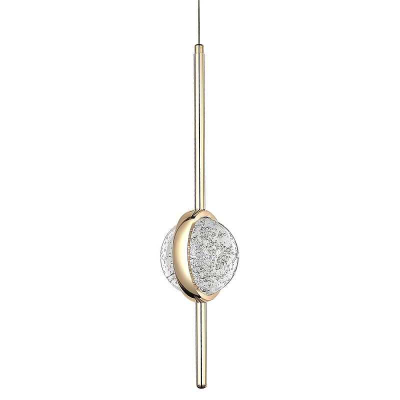 Подвесной светильник с плафоном из хрустального шара Crystal Bubbles Gold Hanging Lamp Прозрачный Золотой Подвесной светильник с плафоном из хрустального шара Crystal Bubbles Gold Hanging Lamp Прозрачный Золотой в Липецке | Loft Concept