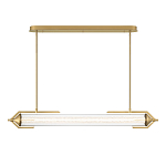 Подвесной светильник линейный золотого цвета с длинной цилиндрической стеклянной трубкой Eurofase варинант исполнения - 3 | Loft Concept в Липецке