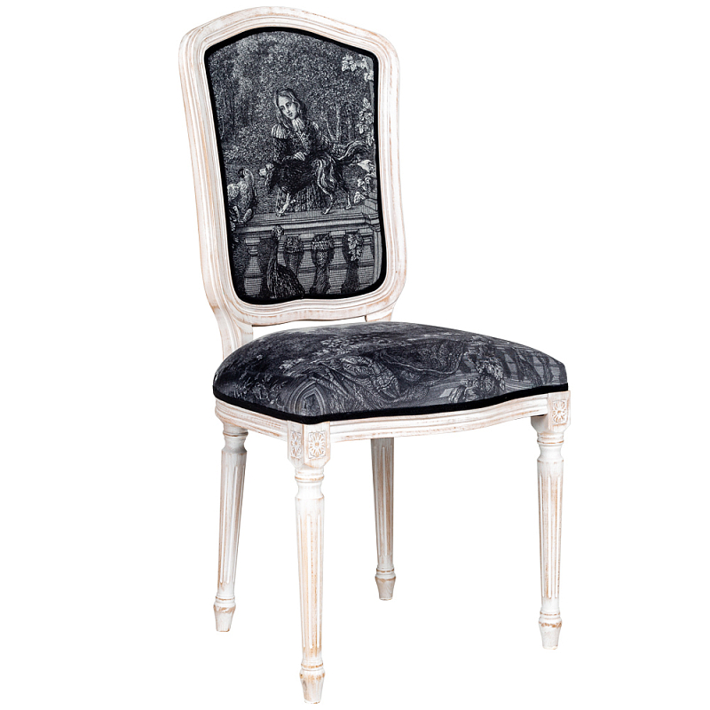 Стул Marimon Stool Черно-белый Белый винтажная патина Стул Marimon Stool Черно-белый Белый винтажная патина в Липецке | Loft Concept