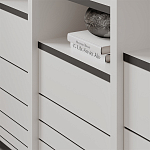 Стеллаж прямой ассиметричный с полками и 4-мя дверцами ARYA BOOKCASE WHITE варинант исполнения - 6 | Loft Concept в Липецке