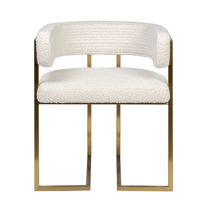 Стул букле бежевый с каркасом цвета матовое золото Tactility Бежевый матовое золото в Липецке | Loft Concept 