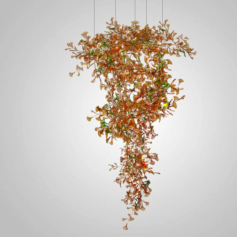 Люстра на ветвистом каркасе с листьями Amber Floral Attraction Янтарный Латунь Люстра на ветвистом каркасе с листьями Amber Floral Attraction Янтарный Латунь в Липецке | Loft Concept
