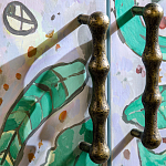 Премиальный Шкаф Defoliation двухстворчатый роспись зеленые листья  варинант исполнения - 4 | Loft Concept в Липецке