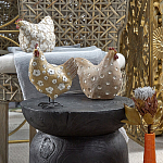 Статуэтка курица с текстурной поверхностью бежевого цвета Rustic Chicken варинант исполнения - 5 | Loft Concept в Липецке