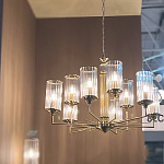 Люстра с 9-ю цилиндрическими стеклянными плафонами Jeanette варинант исполнения - 6 | Loft Concept в Липецке