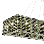 Прямоугольная люстра с хрустальными подвесками Crystal Art Chrome Green Rectangular Chandelier варинант исполнения - 2 | Loft Concept в Липецке