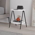 Стол приставной с 2-мя круглыми белыми столешницами ESSEL SIDE TABLE WHITE варинант исполнения - 4 | Loft Concept в Липецке