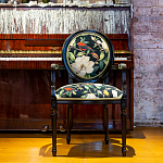 Стул с подлокотниками из натурального бука с изображением птиц и цветов Blooming Birds варинант исполнения - 2 | Loft Concept в Липецке