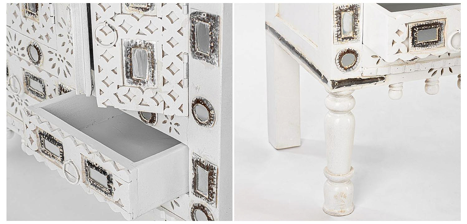 Комод в восточном стиле Indian Bone Inlay Chest of Drawers Белый Комод в восточном стиле Indian Bone Inlay Chest of Drawers Белый - Loft-Concept в Липецке