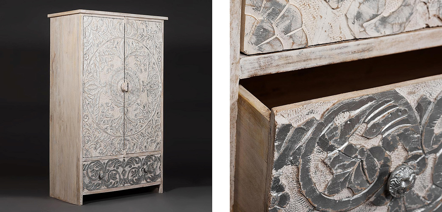 Шкаф Indian antique white Cupboard - Loft-Concept в Липецке