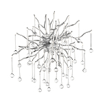 Бра с лучеобразным основанием и подвесками из прозрачного стекла в виде длинных капель Droplet Chandelier варинант исполнения - 7 | Loft Concept в Липецке