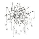 Бра с лучеобразным основанием и подвесками из прозрачного стекла в виде длинных капель Droplet Chandelier варинант исполнения - 9 | Loft Concept в Липецке