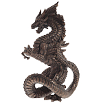 Декоративная статуэтка Дракон Dark Bronze Dragon Holding Sphere Statuette варинант исполнения - 3 | Loft Concept в Липецке