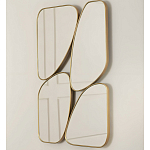 Зеркало в ассиметричной раме золотистого цвета Chaotic варинант исполнения - 1 | Loft Concept в Липецке