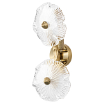 Бра с ветвистыми бронзовыми элементами и стеклянными рифлеными дисками Textured Glass Bra варинант исполнения - 1 | Loft Concept в Липецке