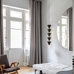 Подвесной светильник светодиодный в виде ряда черных металлических конусов  Herringbone варинант исполнения - 6 | Loft Concept в Липецке