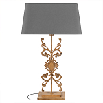 Настольная лампа на ажурном чугунном основании с серым абажуром Openwork Lamp варинант исполнения - 1 | Loft Concept в Липецке