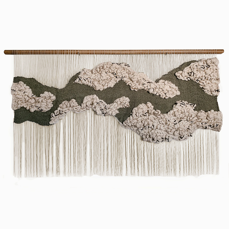 Большой дизайнерский Гобелен Tapestry Misty Morning II Белый Коричневый в Липецке | Loft Concept 