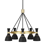 Люстра с 5-ю плафонами в форме песочных часов с узкими перфорированными отверстиями Feiss варинант исполнения - 1 | Loft Concept в Липецке