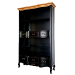 Стеллаж книжный из массива березы черного цвета с состаренным эффектом Vintage варинант исполнения - 1 | Loft Concept в Липецке