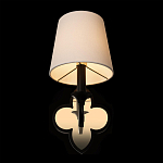 Бра с белым текстильным абажуром и декоративным основанием в виде четырехлистника с зеркальной вставкой Vitorino варинант исполнения - 11 | Loft Concept в Липецке