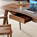 Стол рабочий округлой формы с ящиком  Working Moonnut Table варинант исполнения - 5 | Loft Concept в Липецке