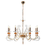 Люстра с 8-ю лампочками и изогнутыми прозрачными элементами из стекла Twisted Glass Candles Chandelier варинант исполнения - 2 | Loft Concept в Липецке